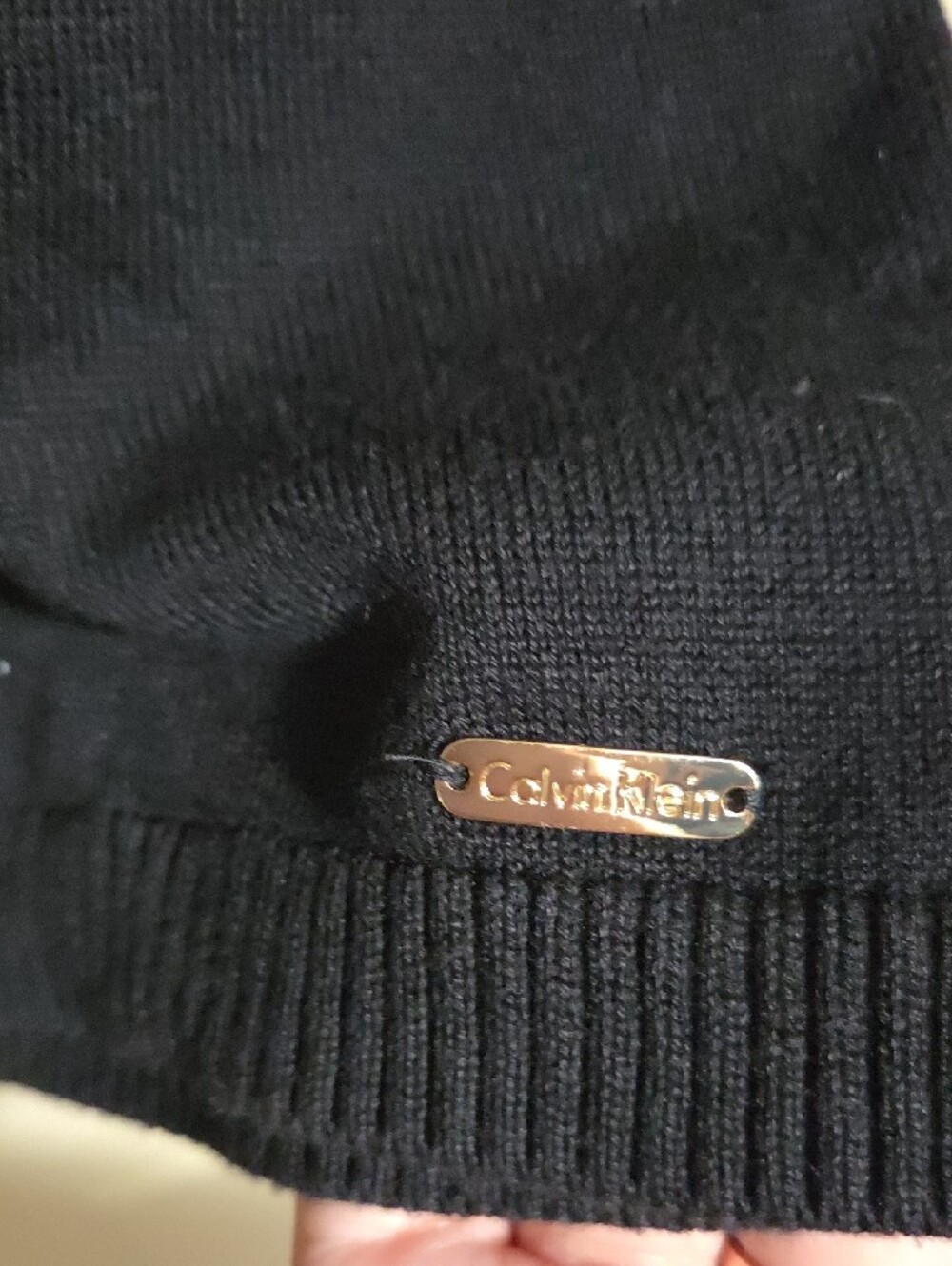 Calvin Klein Black Cardigan with Sparkling Gold Accents - Picture 3 of 6